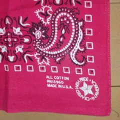 ジェイアダムス柄　ヴィンテージ　バンダナ　赤色