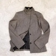 日本製　INDIVI カシミヤ混　ジャケット　ブラウン　SIZE 36のサムネイル