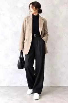 ZARA ヘリンボーン テーラードジャケット ベージュ S 裏地付き