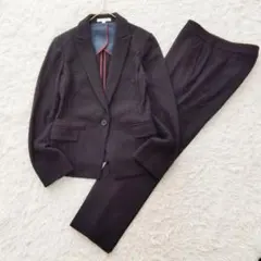 ナラカミーチェ パンツスーツ セットアップ ウール ストレッチ ネイビー S