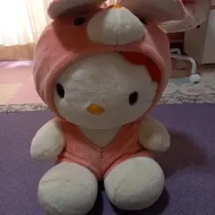 ハローキティ うさぎコスチューム ぬいぐるみ大サイズ