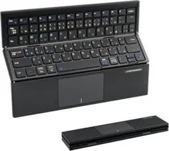 キーボード ワイヤレス bluetooth接続 ブラック 折りたたみ式