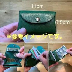 1623craft 牛革 ミニ財布 ネイビー アコーディオン型