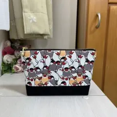 文鳥柄　文鳥　ぎゅうぎゅう　鳥柄　ポーチ　小さめ　ハンドメイド