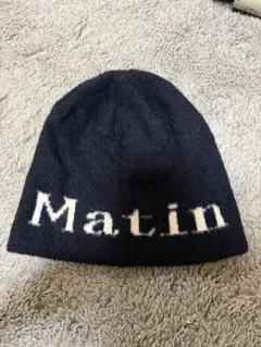 ブラック ロゴ入り ニット帽