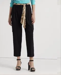RALPH LAUREN Lauren ベルテッドポンチクロップドパンツ黒 美品のサムネイル