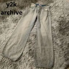 y2k archive studded wide-leg denimpants