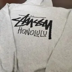 新品Stussyグレーフルジップパーカーハワイ限定HONOLULUユニセックスS 