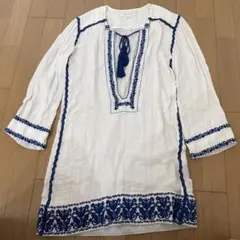 ISABEL MARANT ETOILE 刺繍チュニック ホワイト×ブルー 36のサムネイル
