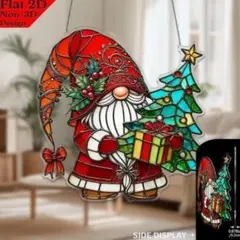 北欧風　ノームサンタさん　2D　アクリル看板347　ハンギングデコレーション