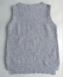 ボートネックニットベスト　ライトグレー　M