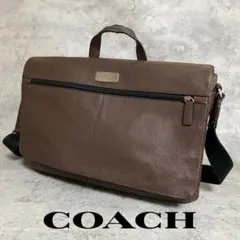 【極美品】COACH レザー ビジネスバッグ 2way A4可 PC収納 通勤