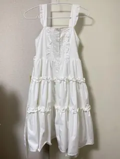 眞白ありす 前開きジャンパースカート　M 白　しまむらコラボ