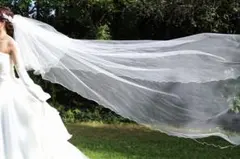 結婚式　ロングベール(パール) ３メートル