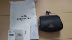 新品未使用　COACH キスロック がま口 コインケース ブラック　C2132