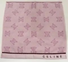 CELINE セリーヌ 大判タオルハンカチ ピンク　トリオンフ　ハンドタオルのサムネイル