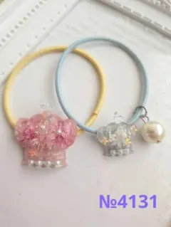 メグえもん様お取り置き№4135 ハートフレームお花レジンヘアゴム