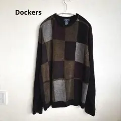 Dockers ドッカーズ　総柄 アクリル ニット セーター　古着　メンズのサムネイル