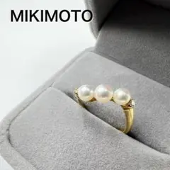 美品 MIKIMOTO リング K18 ダイヤ あこやパールのサムネイル