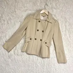 『ROPE』 ロペ (9) アンゴラ混 Pコート 長袖 きのこ型メタルボタン