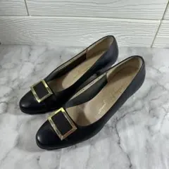 Salvatore Ferragamo ダークグリーン パンプス 23㎝相当