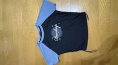 バイカラー 半袖Tシャツ プリントロゴ付き