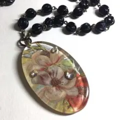 アンティーク、スワロフスキー、チェコ、ビーズ、ネックレス