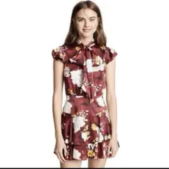 Alice and Olivia 花柄 シルク ワンピース