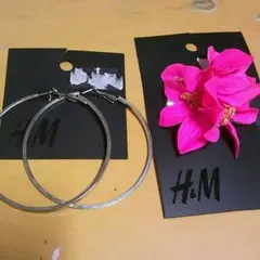 H&Mのピアス♡＆お花のクリップ♡set