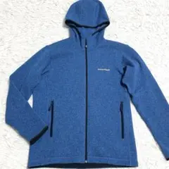 【美品】モンベル クリマプラス ニットパーカー L ブルー 1106589