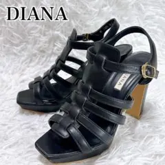DIANA ダイアナ グルカサンダル 24.5cm ブラック チャンキーヒール