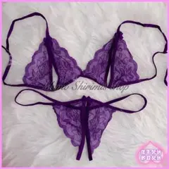 NB051 セクシーランジェリー 上下セット Tバック レース 穴あきのサムネイル
