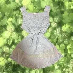 axes femme 姫系 姫カジ レース装飾 シースルー キャミソール 水色のサムネイル