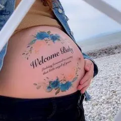 花フレーム上下 マタニティシール マタニティペイントシール マタニティフォト