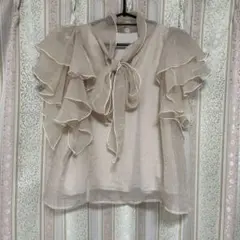 完売品 ダズリン シアーパイピングフリルブラウス