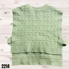 DRESKIP ドレスキップライトグリーン ニットベスト Mサイズ 2214のサムネイル