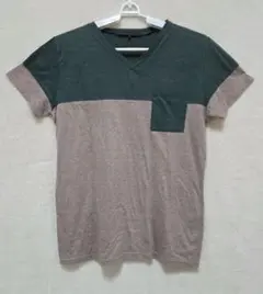 美品！YEVS バイカラー Vネック Tシャツのサムネイル