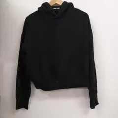 ZARA BASIC フード付きショートスウェットシャツ L 1001071