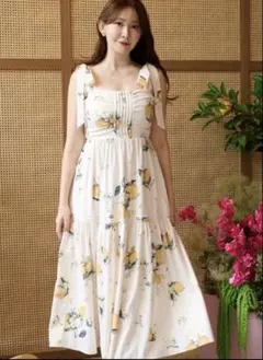 herlipto Capri Lemon Print Dress white M - メルカリ
