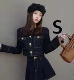 darich ダーリッチ　DDボタンノーカラーデニムジャケット