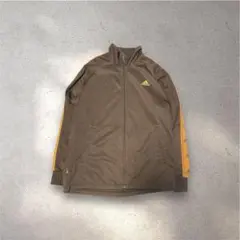 【配色◎】アディダス トラックジャケット 刺繍ロゴ ブラウン 茶　スポーツ美品