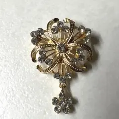 ゴージャス可愛いデザインのブローチ　アンティーク風　宮殿風　（343）