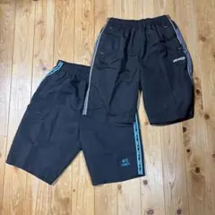 kaepa 黒 サイドライン ショートパンツ2枚セット
