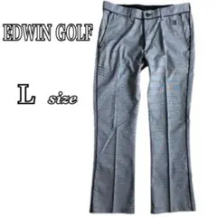 メンズ パンツ エドウィン ゴルフ チェック 千鳥格子 ブラック ホワイト