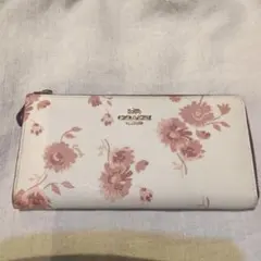 コーチ 長財布 ホワイト/ピンク 花柄