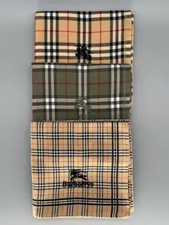 《美品》Burberry ハンカチ 3枚セット チェック柄