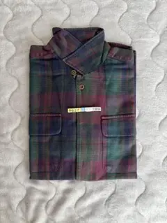 ラルフローレン　グリーンとパープルのチェックシャツ