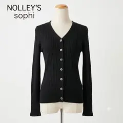 NOLLEY'S sophi リブニットカーディガン Vネック ブラック Mのサムネイル