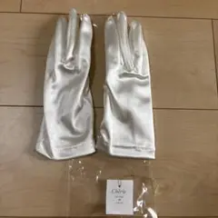 Chérie サテン ホワイト ウェディンググローブ