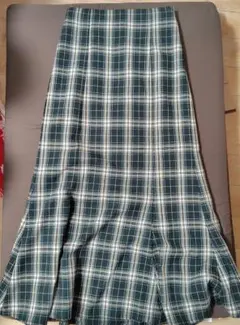 Honeys　ロングスカート　チェック　グリーン
